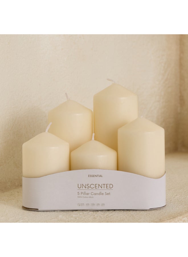 Home Box Luna 5-Piece Unscented Pillar Candle Set - Image 5